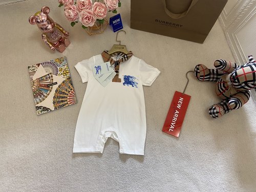 Burberry High-End Unisex Baby Romper, Soft Cotton