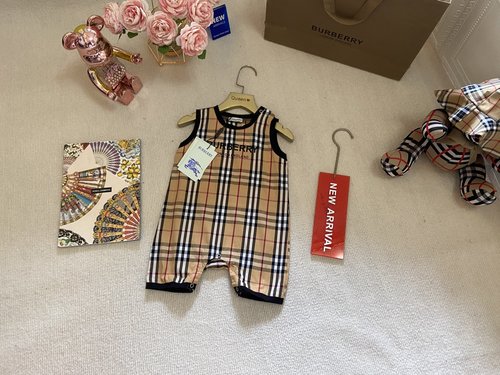 Burberry Unisex Baby Romper High-end Kids Cotton Eco-print Comfortable