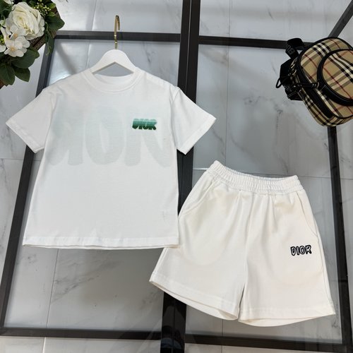 Dior Kids High-End Printed Flocked 2-Piece Set