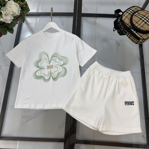Dior Kids Unisex Set with All-Over Print & Flocking 