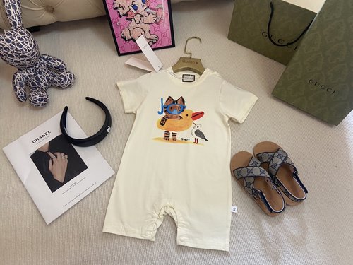 Gucci High-End Baby Rompers for Boys & Girls, 100 Cotton