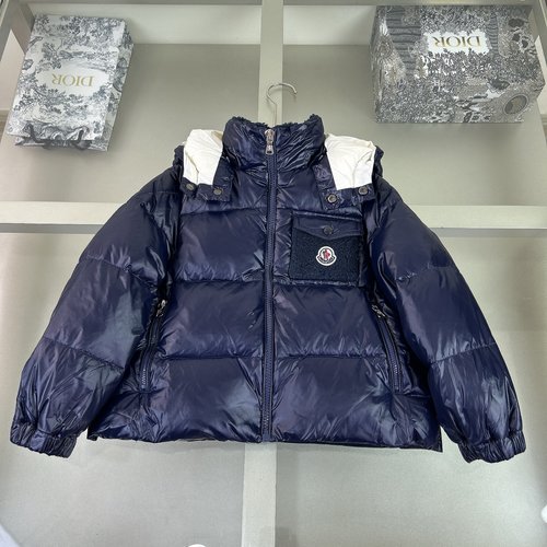 Moncler High-End Kids 90 hite Duck Down Jacket Boys Girls Non-Removable Hood