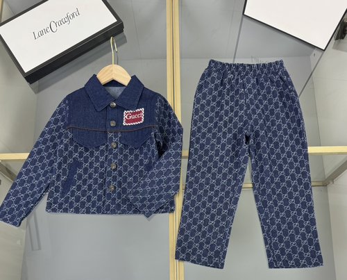 Gucci Kids Unisex Denim Set - Jacquard, Comfortable & Stylish