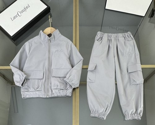 Fendi Unisex Kids High-End Woven Set (Comfy & Stylish)