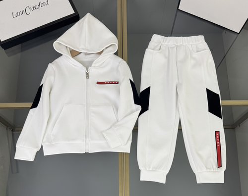 Prada Kids Premium Cotton Fleece Set with Logo Patch