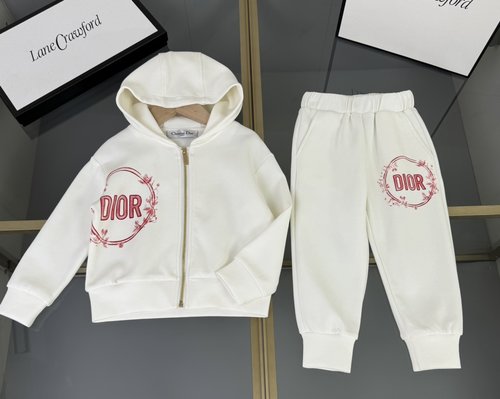Dior Kids Premium Cotton Set with 3D Letter Print 