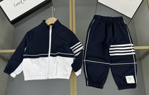 Thom Bn Kids Stripe Outfit Set Custom Woven Cotton