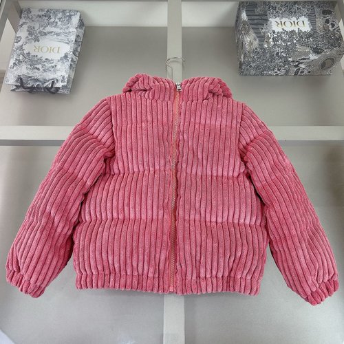 Moncler Girls Jam Pink Corduroy Down Jacket