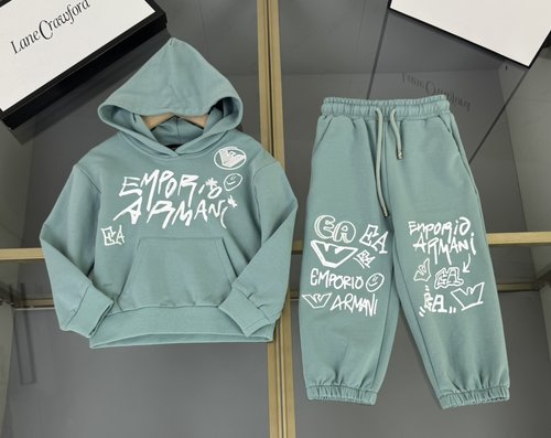 Armani High-end Kids Cotton Set with Letter Print