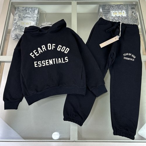 Essentials High-End Unisex Kids Oversized Hoodie Set with Chest Graphic