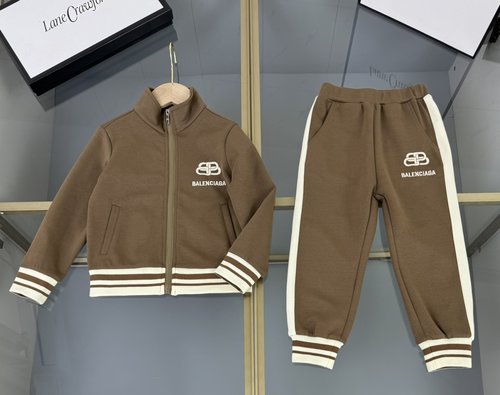 Balenciaga Kids Hooded Zip Sweatshirt & Elastic Pants Set 
