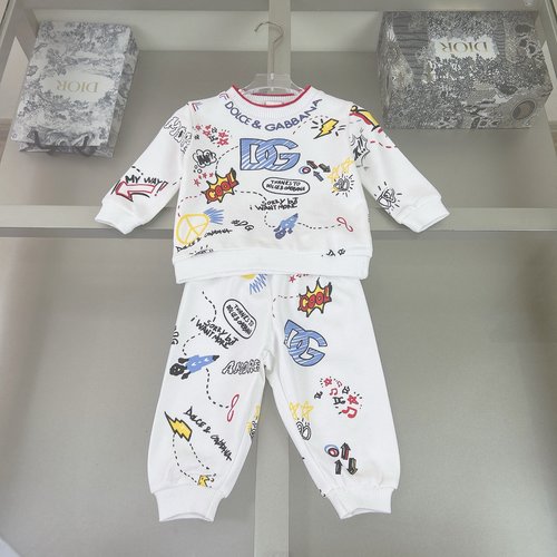 D & G High-end Kids Set 100 Cotton Eco-print Comfortable Stylish