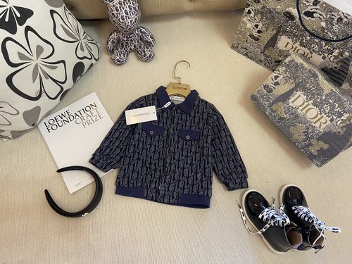 Dior Unisex Infant & Toddler Fleece-Lined Cotton Jacket Blue 