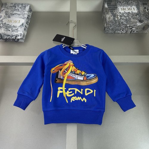 Fendi Kids Premium Cotton Hoodie with 3D Letter Print