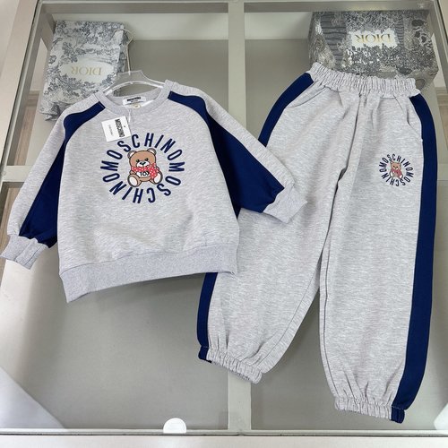 Moschino Kids 2-Piece Set with Flocked Foam Print & Heavy Fabric