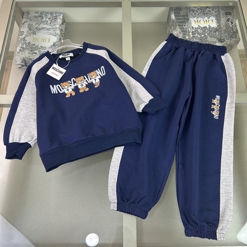 Moschino Kids Premium Cotton Set with Flocked Foam Print