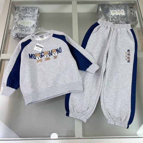 Moschino Unisex Kids Cotton Set with Flocked Foam Print