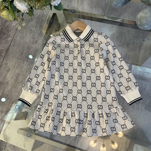 Gucci Girls All-Over Print Polo Dress, Comfortable & Stylish
