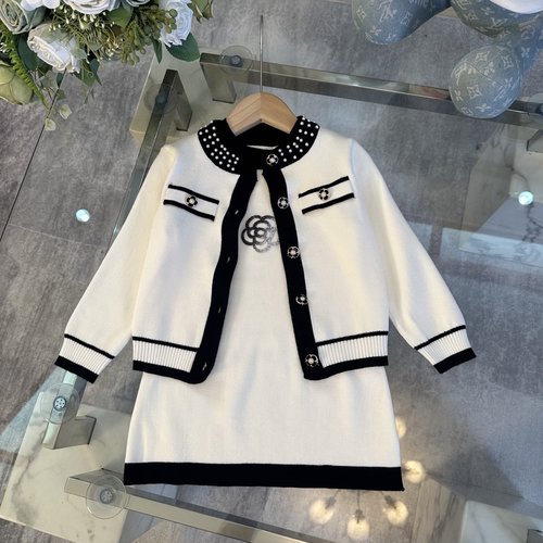 Chanel Girls Knit 2-Piece Set (Jacket + Dress)