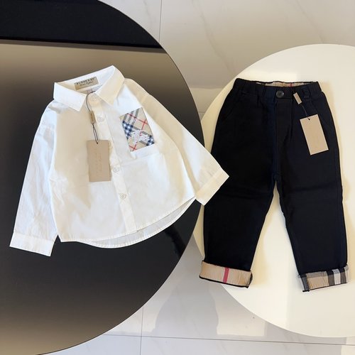 Burberry High-end Kids 2-piece Cotton Set Comfortable Stylish