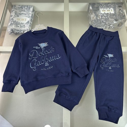 D & G Unisex Kids Navy Cotton Terry Set