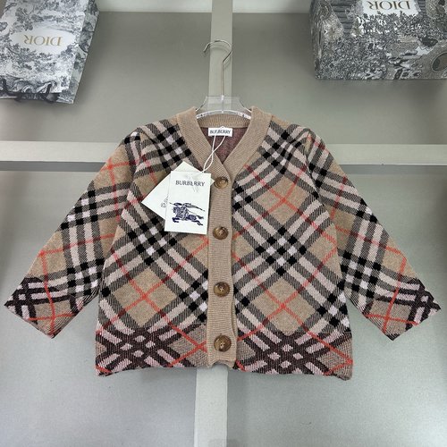 Burberry Soft Wool Knit Cardigan for Boys & Girls