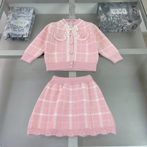 Chanel Girls Knit Jacket & Skirt Set, Comfortable Stylish