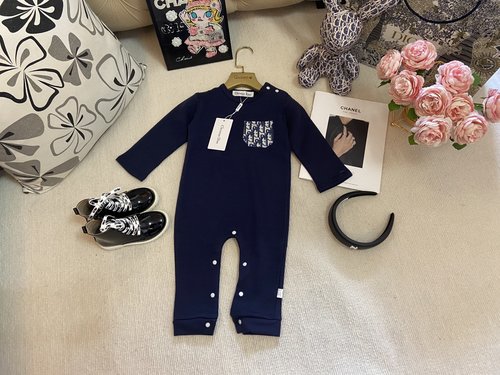 Dior Premium Baby Onesie (Boys/Girls), A-Class Cotton, White Navy