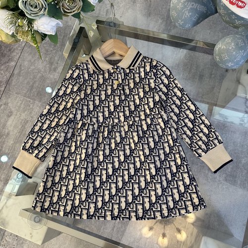 Dior Girls All-Over Print Polo Dress - Comfortable & Stylish 