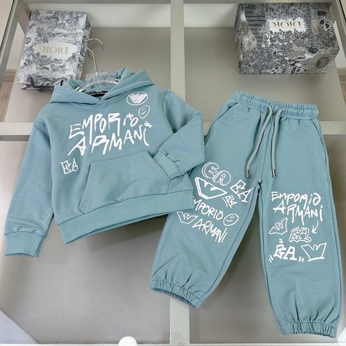 Armani Kids Cotton Set with Letter Print - Comfortable & Stylish