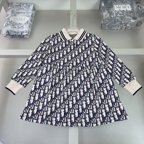 Dior Girls Cotton Polo Collar Dress