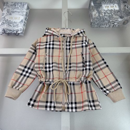 Burberry Unisex Kids Plaid Waist-Cinched Coat