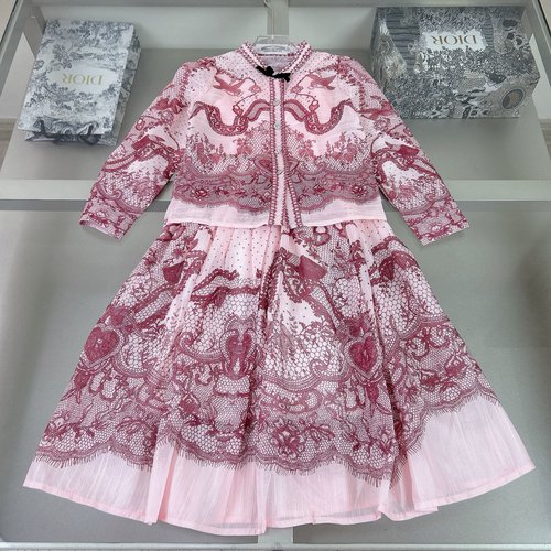 Zimmermann Vintage Elegant Girls Tulle Silk Skirt Set with Court Lace Collar