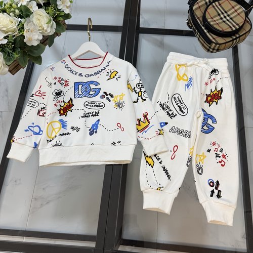 D & G Kids 100 Cotton Outfit Set with Eco-Friendly Print 