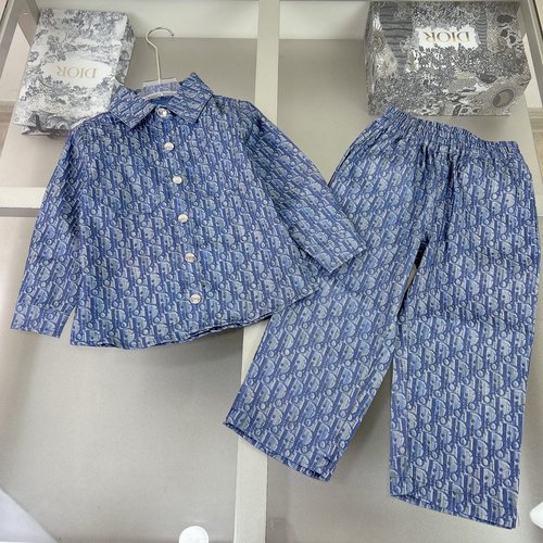 Dior Unisex Kids Jacquard Denim Set - Comfortable & Stylish