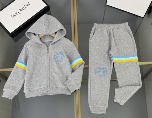 Dior Premium Modal Cotton Kids Set with Embroidery & Webbing