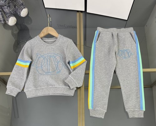 Dior Kids Premium Cotton Tracksuit Set with Embroidery & Ribbon Trim 