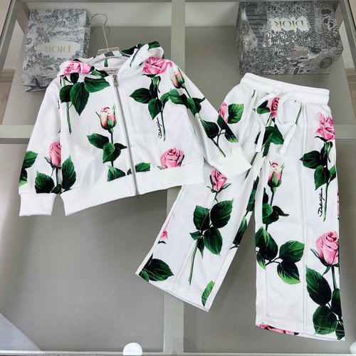 D & G Girls High-End 100 Cotton Set with Classic Eco Print