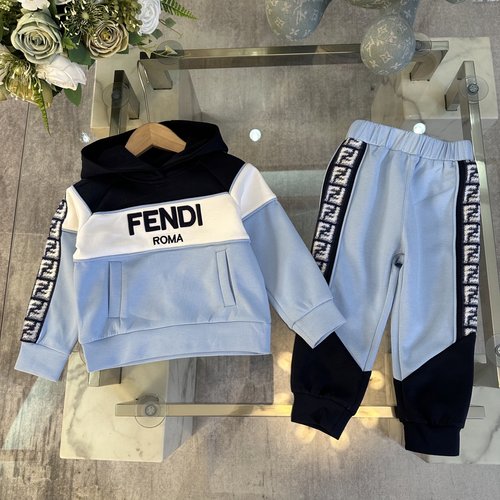 Fendi Kids Premium Cotton Set with Embroidery & Ribbon Trim