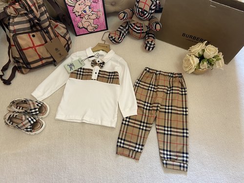 Burberry Unisex Toddler Polo & Pants Set, Soft Cotton & Stylish