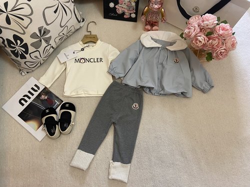 Moncler Toddler Cotton Outfit Set: Long Sleeve, Jacket, Leggings (Boys & Girls)