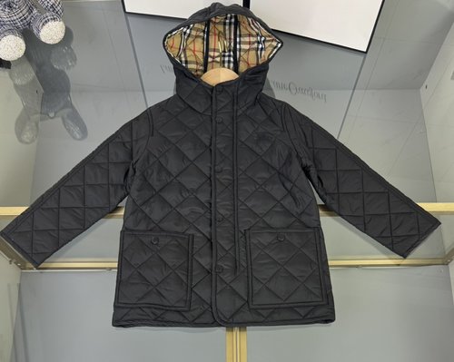 Burberry Kids Waterproof Quilted Hooded Thick Padded Coat 