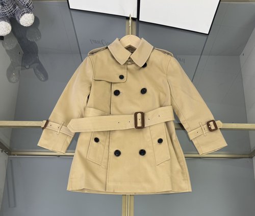 Burberry Kids Waterproof Fine Gabardine Trench Coat with Vintage Lining
