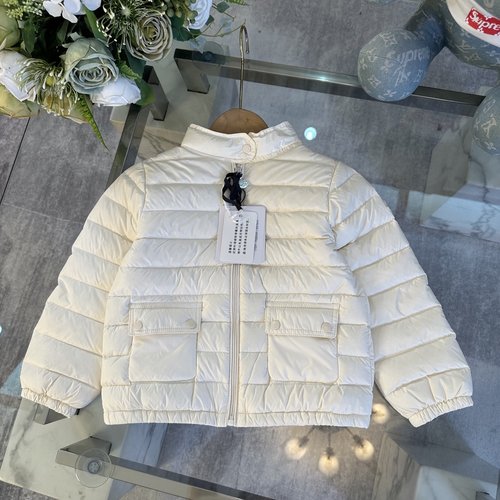 Moncler Kids Premium Goose Down Puffer Jacket Coral/White/Black