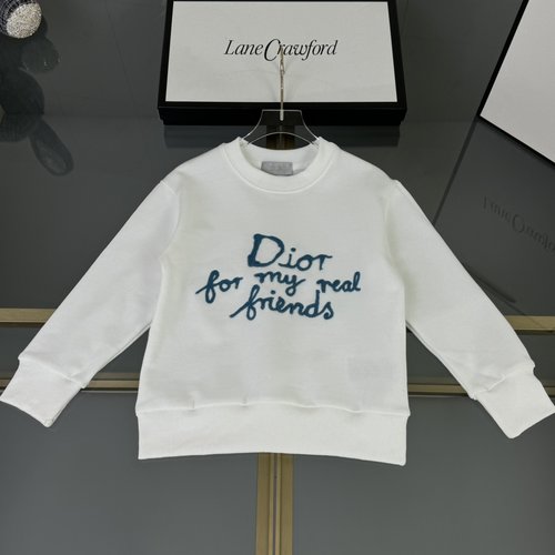 Dior Kids Premium Sweatshirt - Cotton Terry, Logo Embroidery, Comfortable Stylish 