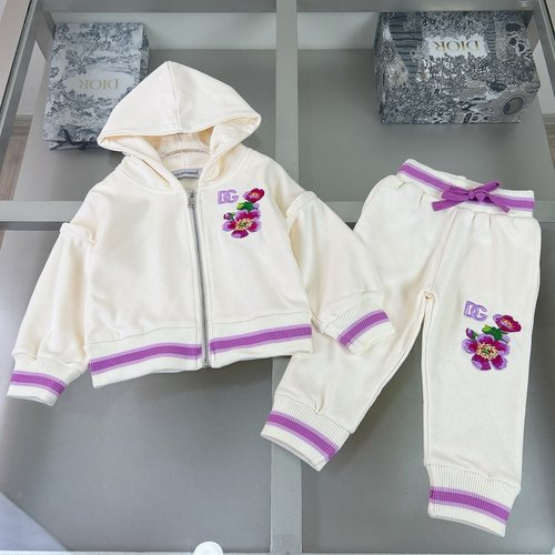 D & G High-End Girls Classic Eco-Print Cotton Set 