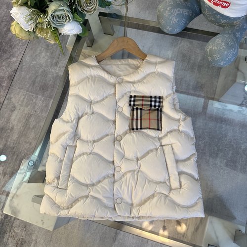 Burberry Kids Down Vest with Back Ruching 