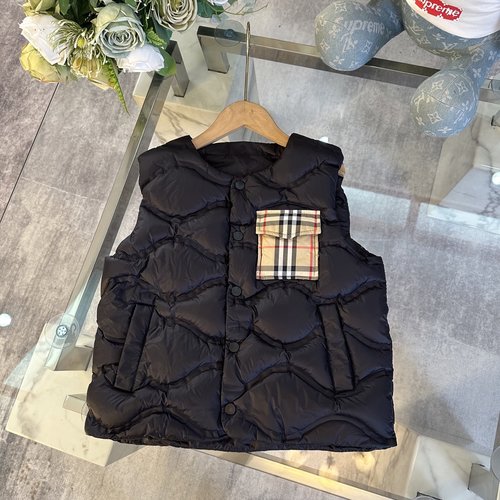 Burberry Kids Down Vest with Ruffled Back 