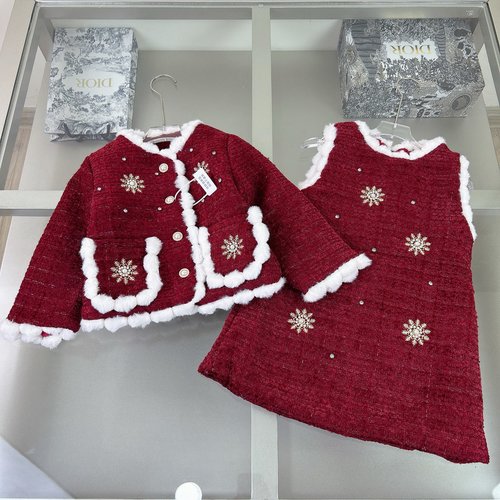 Chanel Girls Elegant Quilted Skirt Set