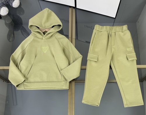 Armani Kids Cotton Fleece Tracksuit with Logo & Cargo Pants